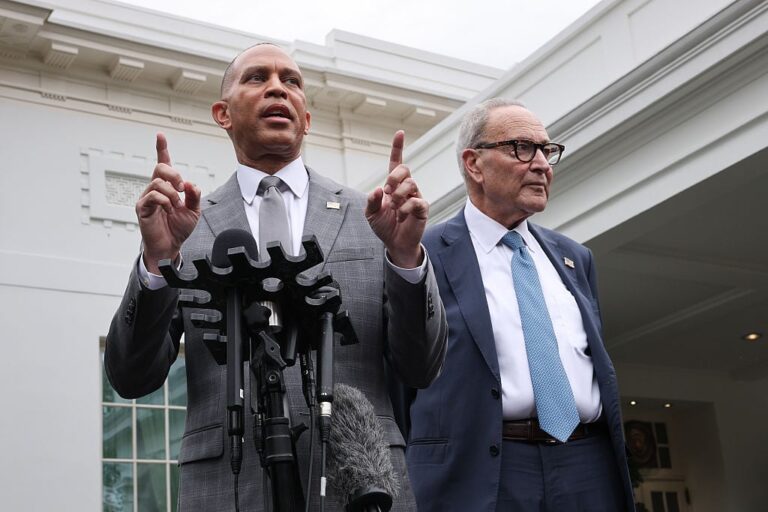 Trump Posts Racist AI Video Of Hakeem Jeffries And Chuck Schumer After Government Funding Meeting