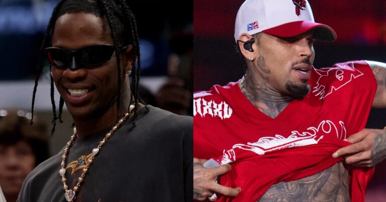 Travis Scott Shows Off Signed Chris Brown “Breezy Bowl” Shirt