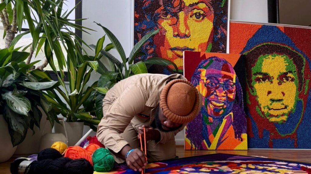 Artist Harold Caudio Transforms Skittles, Coffee Beans And More Into Portraits Of Black Icons In Latest Exhibit Artist Harold Caudio Transforms Skittles, Coffee Beans And More Into Portraits Of Black Icons In Latest Exhibit