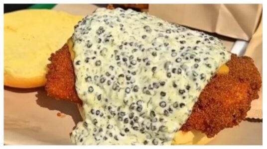 0 Fish Sandwich at Daybird LA with Caviar-Topped Twist