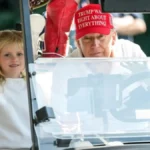 ‘Look at the Kid Trying to Help Him’: Watch as Trump Drags Kids Outside to See Him Golf — without the Caddy Who Cheats for Him He Chokes Three Times