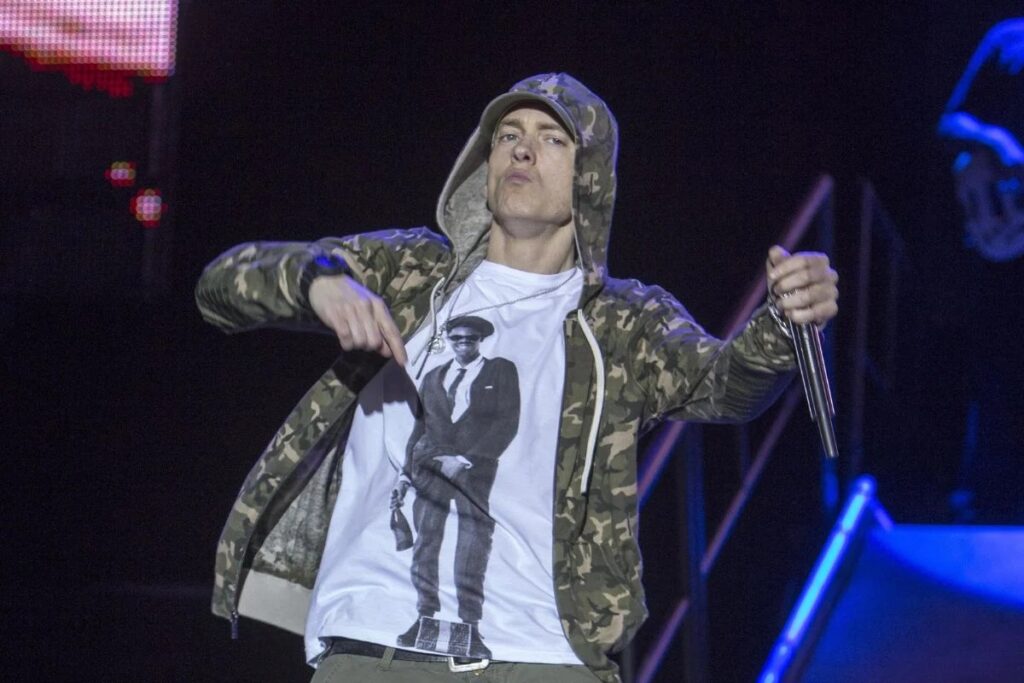 Eminem Approves Stage Destruction On Stephen Colbert Community Access Special