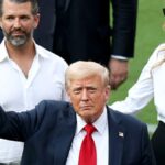 ‘Just Look … OMG’: Trump Gets Put on the Spot About His Son’s Upcoming Wedding Before Viewers Zoom In on a Strangely Large Figure Behind Him That Hijacks the Moment
