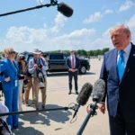 ‘He Doesn’t Even Turn Around’: Trump Rages On, Sweating and Swaying, as Cameras Catch the Gruesome Second a Man Falls Out Right Behind Him