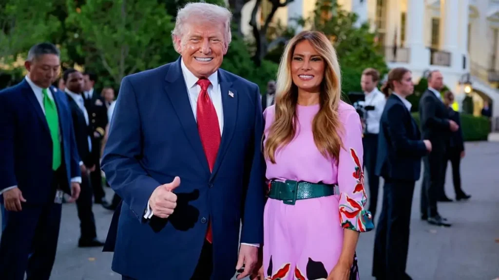 ‘I Caught That’: Trump Can’t Stop Staring as Melania Steals the Show in Skin-Tight Birthday Dress — Fans Zoom In on Exactly What Caught His Attention